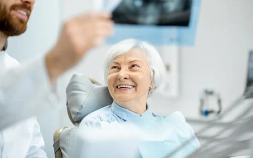 Smiling Grandma at dentist