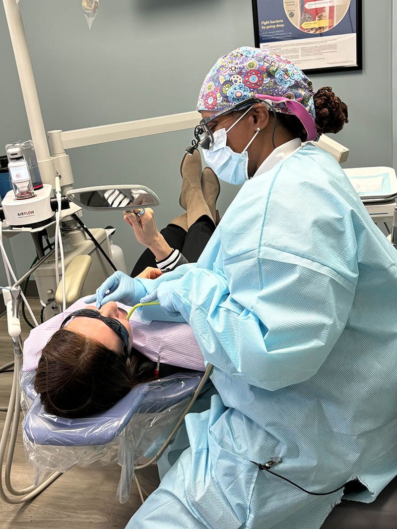 Patient choosing GBT for dental cleaning in Marietta