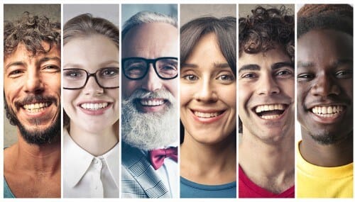 Smiling People in 6 panels Smiling People in 6 panels