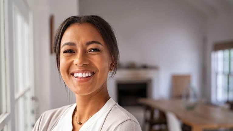 woman smiling