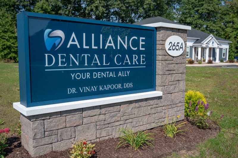 alliance dental care storefront sign