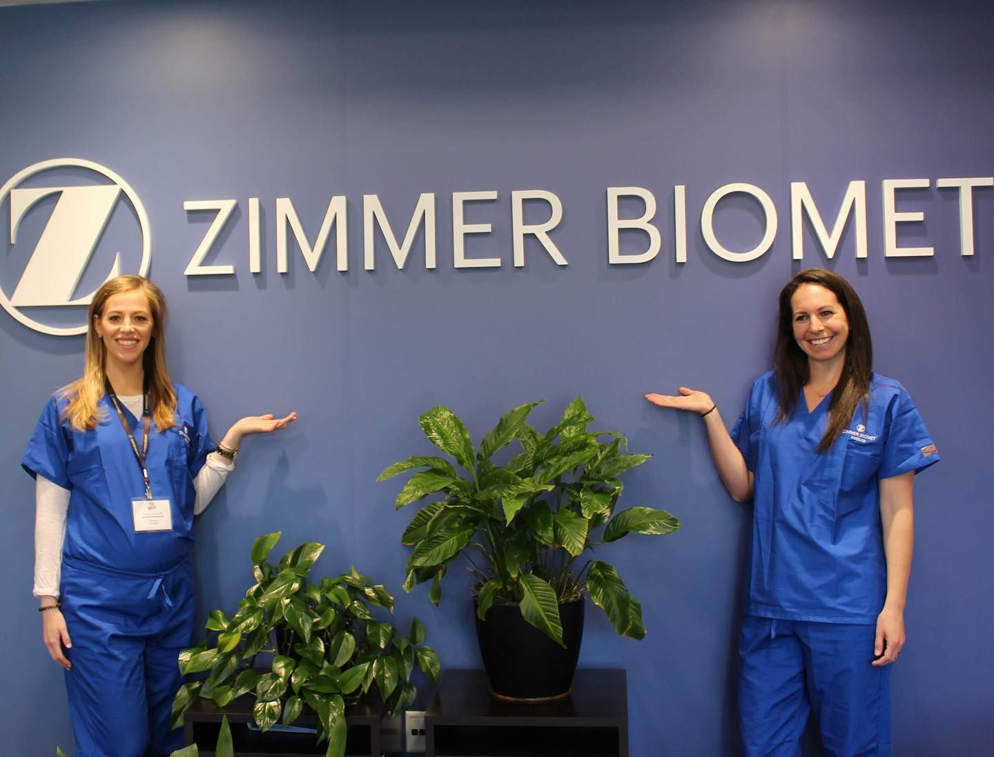 dr. hartman and Dr. Morrow visiting Zimmer biometrics