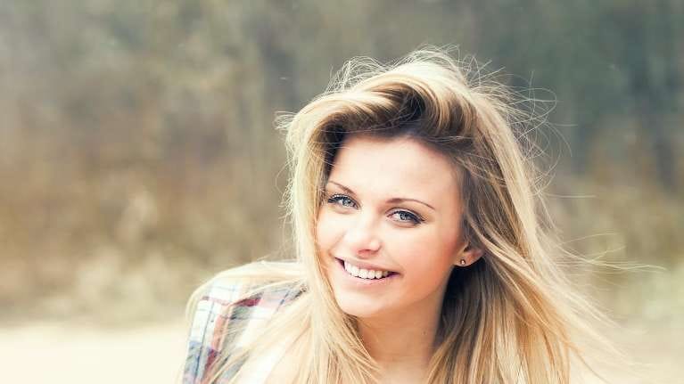 Smiling woman with white teeth Smiling woman with white teeth