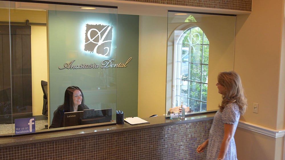 Front Desk with patient