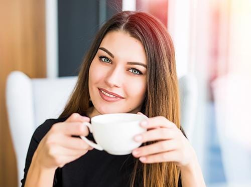 Woman with Coffee Cup Woman with Coffee Cup