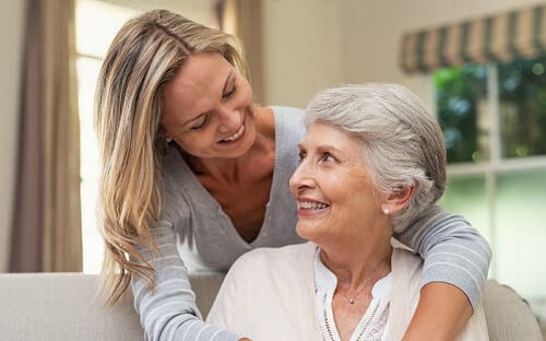 Elder mom and daughter Elder mom and daughter